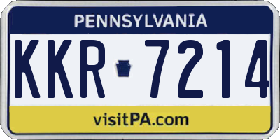 PA license plate KKR7214