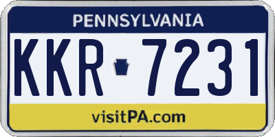 PA license plate KKR7231