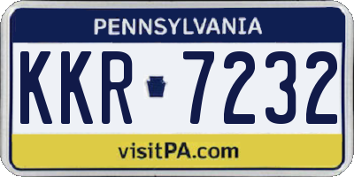 PA license plate KKR7232