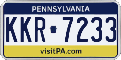 PA license plate KKR7233