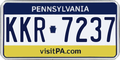 PA license plate KKR7237