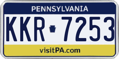 PA license plate KKR7253