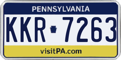 PA license plate KKR7263