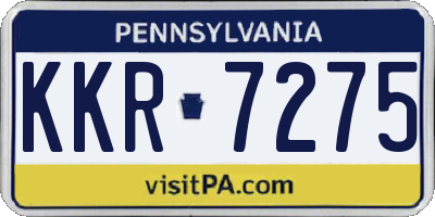 PA license plate KKR7275