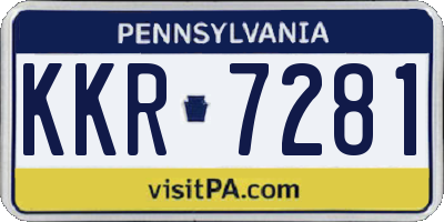 PA license plate KKR7281