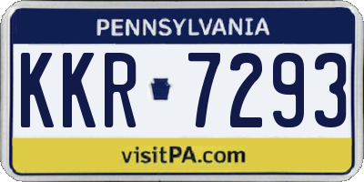 PA license plate KKR7293