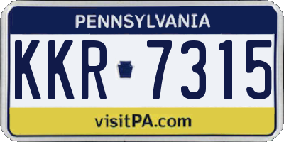 PA license plate KKR7315