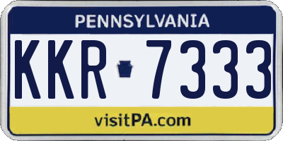PA license plate KKR7333