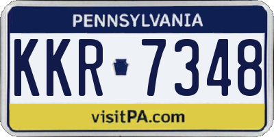 PA license plate KKR7348