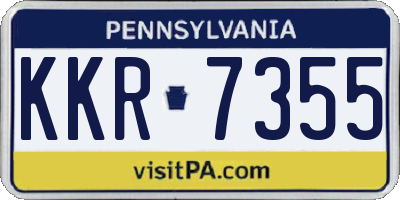 PA license plate KKR7355