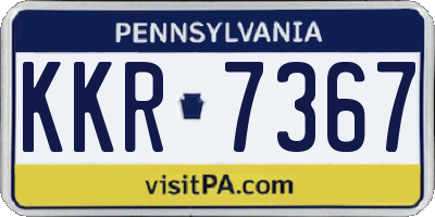 PA license plate KKR7367