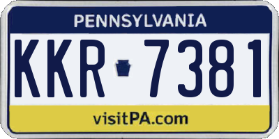 PA license plate KKR7381
