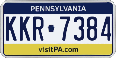 PA license plate KKR7384