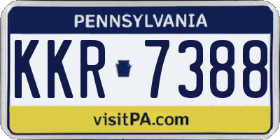 PA license plate KKR7388