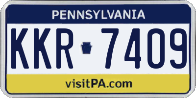 PA license plate KKR7409