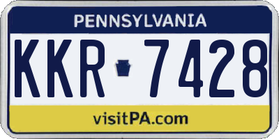 PA license plate KKR7428