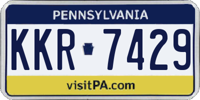 PA license plate KKR7429