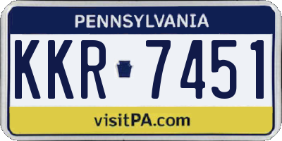 PA license plate KKR7451