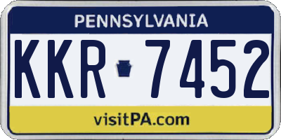 PA license plate KKR7452