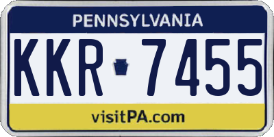 PA license plate KKR7455