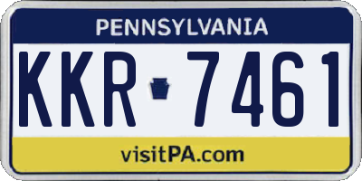 PA license plate KKR7461