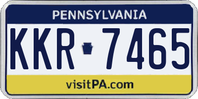 PA license plate KKR7465