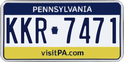 PA license plate KKR7471