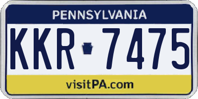 PA license plate KKR7475