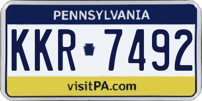 PA license plate KKR7492