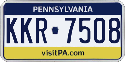 PA license plate KKR7508
