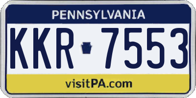 PA license plate KKR7553