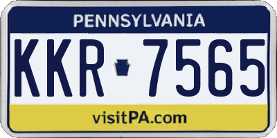 PA license plate KKR7565