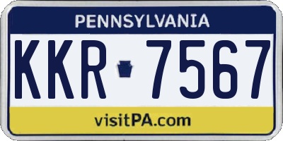 PA license plate KKR7567