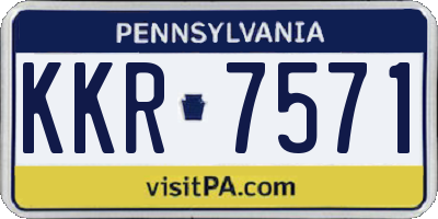 PA license plate KKR7571