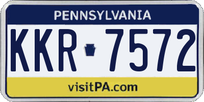 PA license plate KKR7572