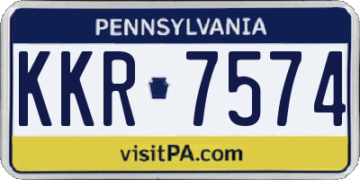 PA license plate KKR7574