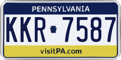 PA license plate KKR7587