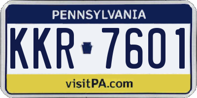 PA license plate KKR7601