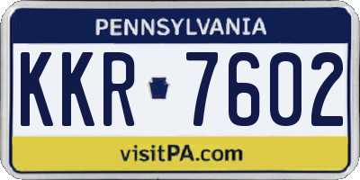 PA license plate KKR7602