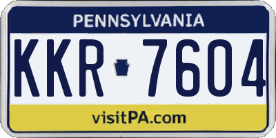 PA license plate KKR7604