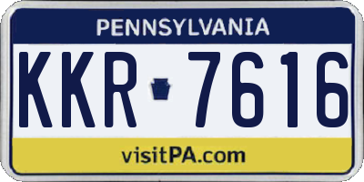 PA license plate KKR7616