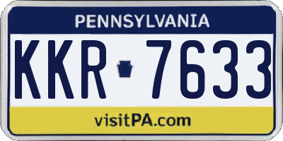 PA license plate KKR7633
