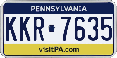 PA license plate KKR7635