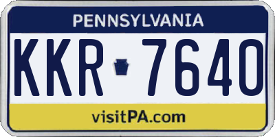 PA license plate KKR7640