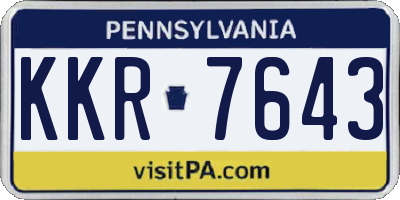 PA license plate KKR7643