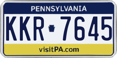 PA license plate KKR7645