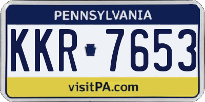 PA license plate KKR7653