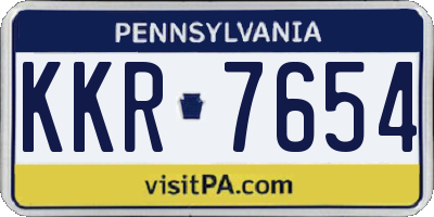 PA license plate KKR7654