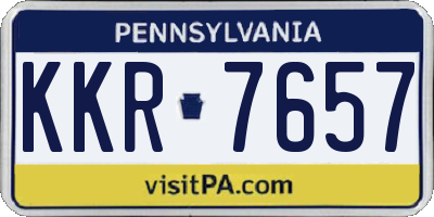 PA license plate KKR7657