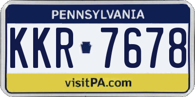 PA license plate KKR7678